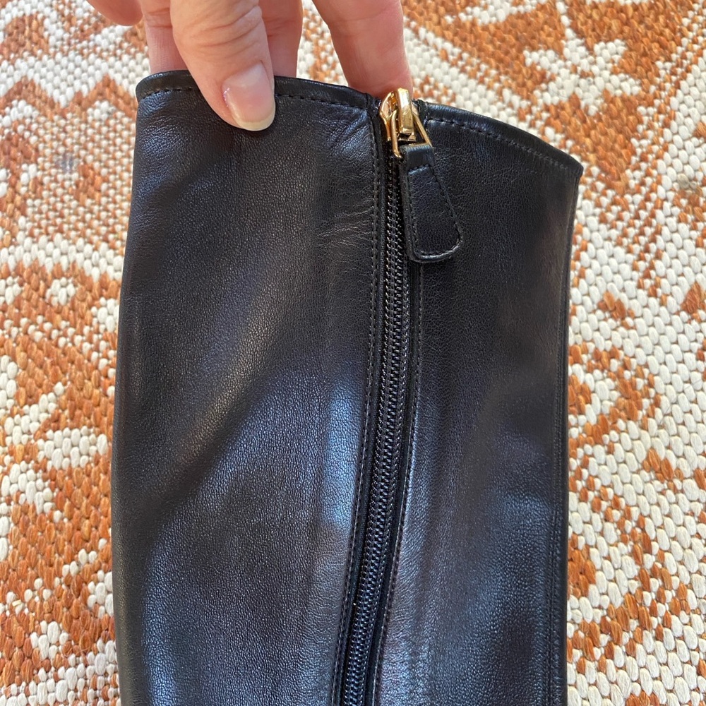 CHANEL Black Soft Lambskin Knee Heeled Boots - Picture 8 of 15